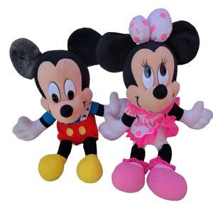 Vintage 90's Mickey And Minnie Mouse From Disneyland Plush Toy 12" Tall Arco